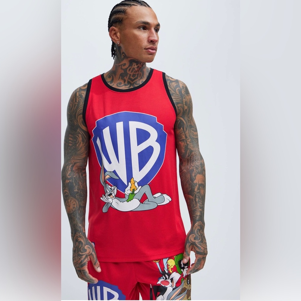 Warner Bros. Red Tank Top with Bugs Bunny Design